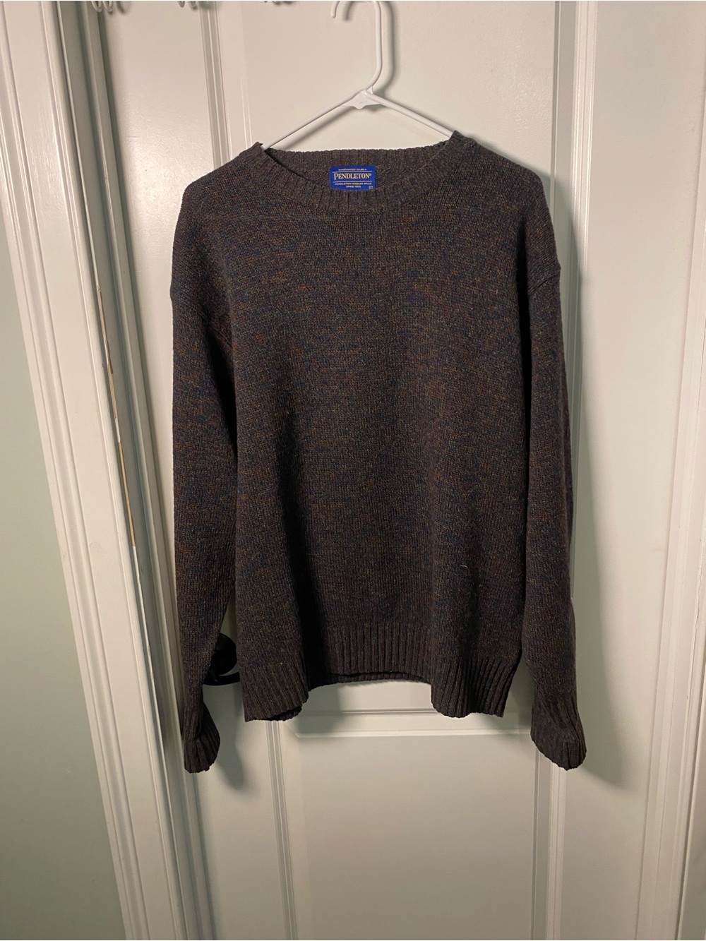 Pendleton Men's Brown Heather Crewneck Wool Sweater